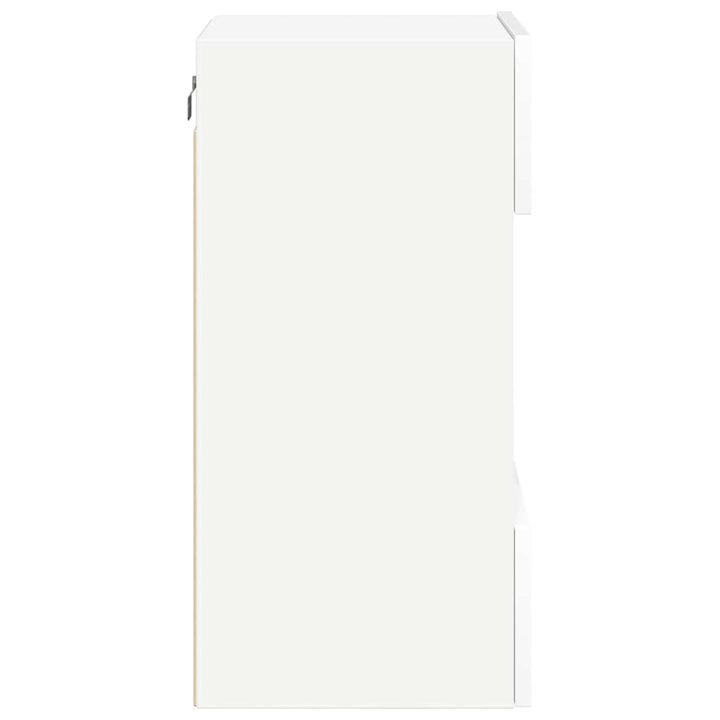 væghængte skabe til TV 2 stk. med LED-lys 40x30x60,5 cm hvid