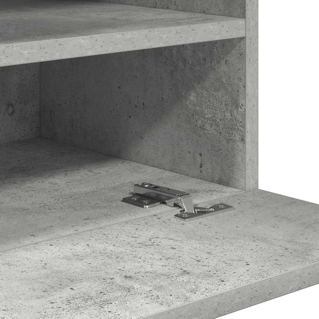 væghængte skabe til TV 2 stk. med LED-lys 40x30x60,5 cm betongrå