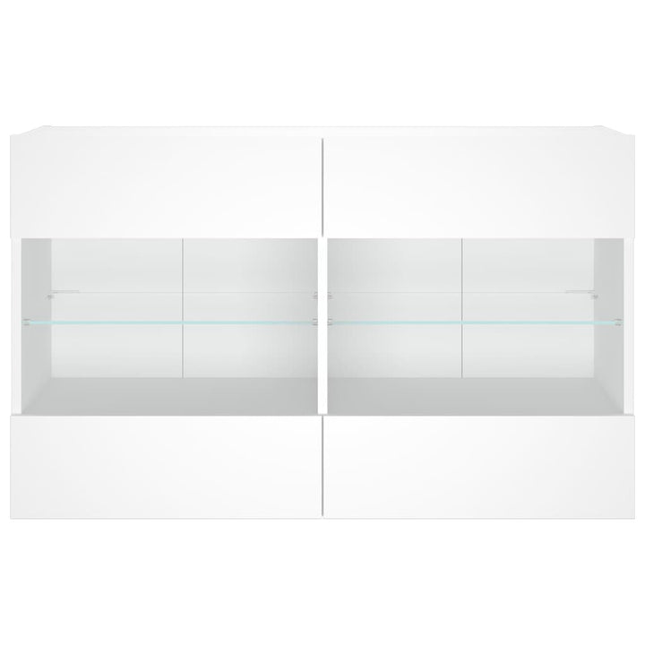 væghængt tv-bord med LED-lys 98,5x30x60,5 cm hvid