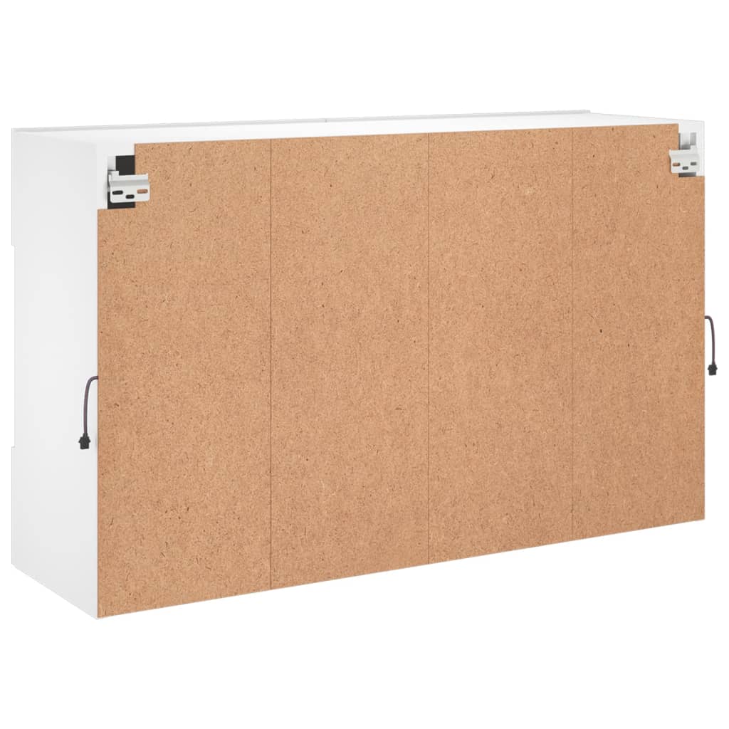 væghængt tv-bord med LED-lys 98,5x30x60,5 cm hvid