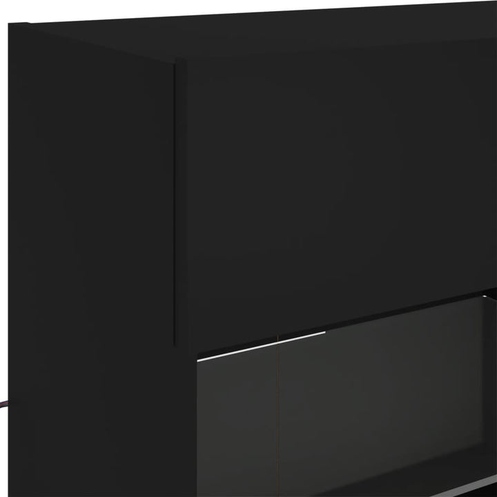 væghængt tv-bord med LED-lys 98,5x30x60,5 cm sort