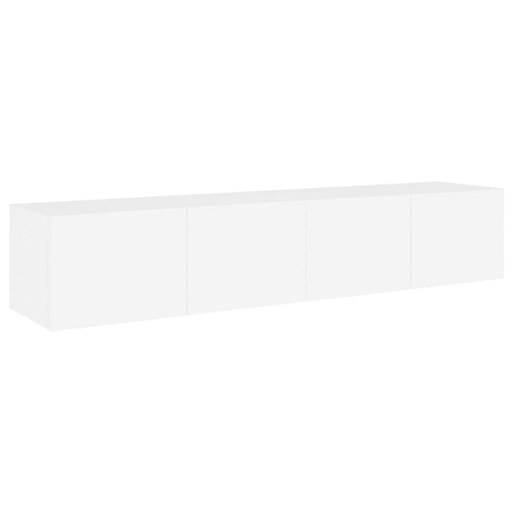 væghængte tv-borde 2 stk. med LED-lys 80x35x31 cm hvid