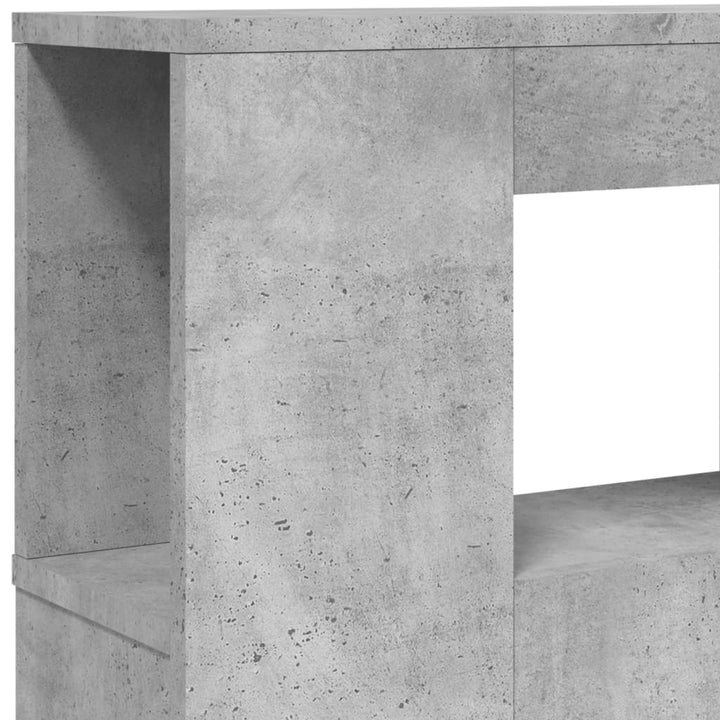 sengegavl m. LED-lys 180x18,5x103,5 cm konstrueret træ betongrå