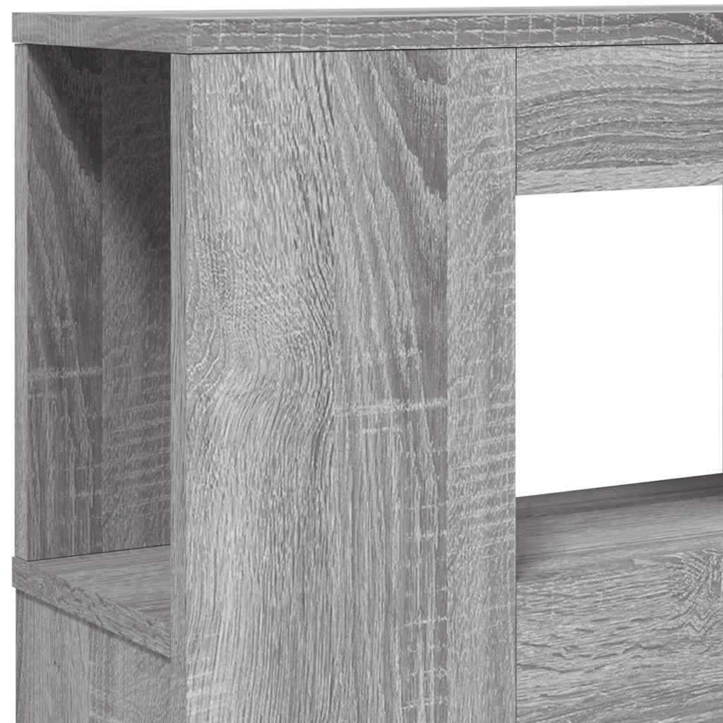 sengegavl 180x18,5x103,5 cm LED-lys konstrueret træ grå sonoma