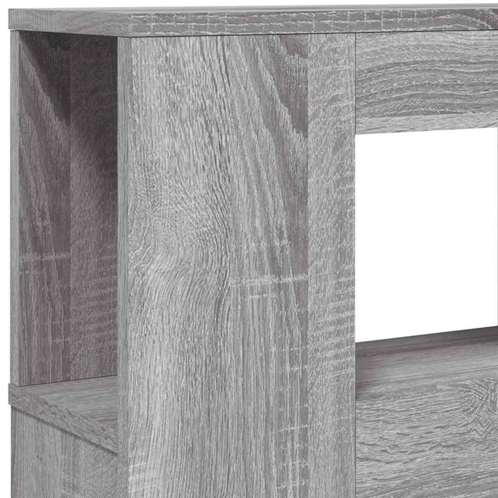 sengegavl 180x18,5x103,5 cm LED-lys konstrueret træ grå sonoma