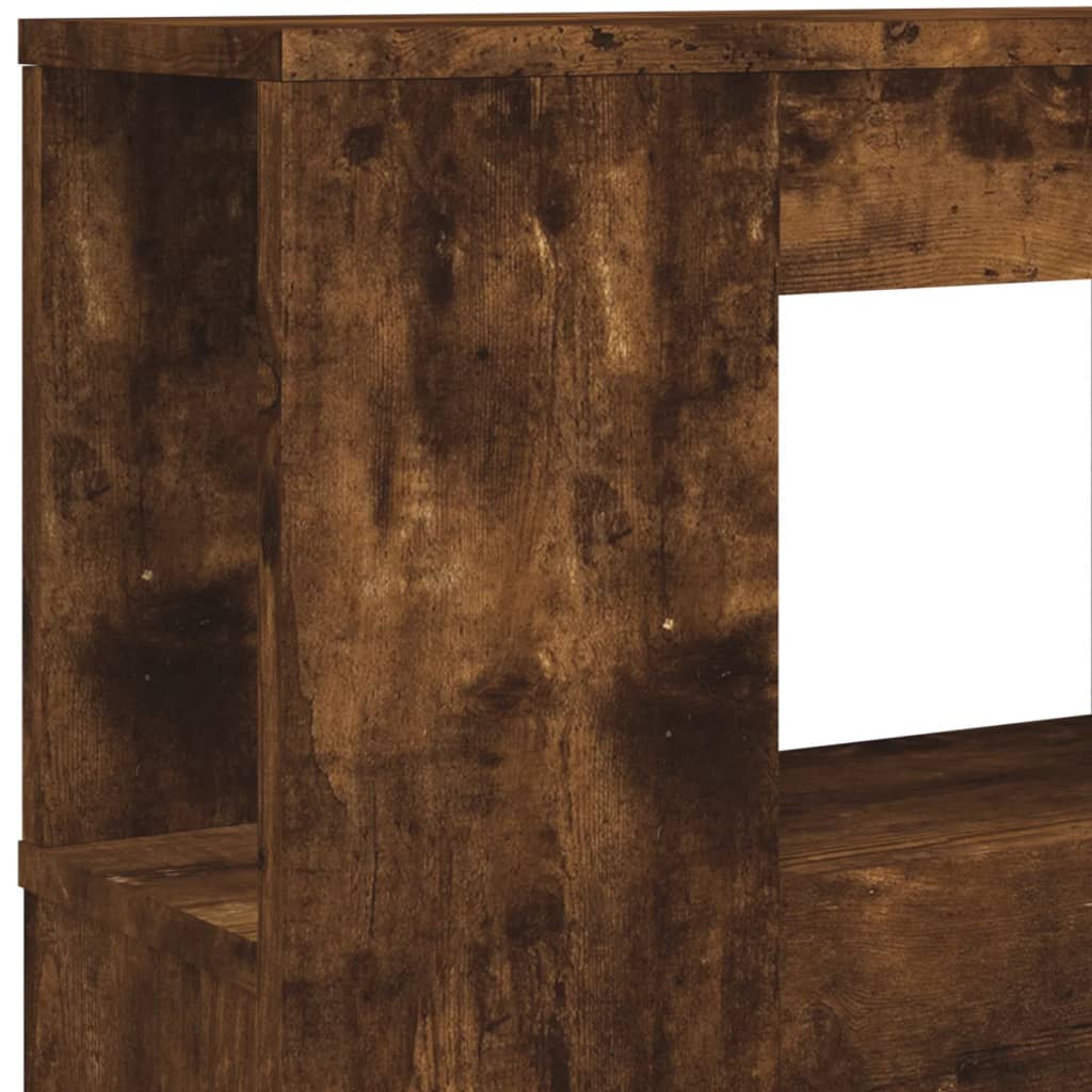 sengegavl m. LED-lys 220x18,5x103,5 cm konstrueret træ røget eg