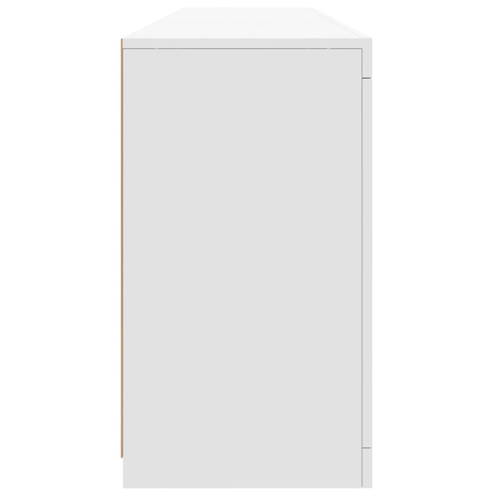 skænk med LED-lys 162x37x67 cm hvid
