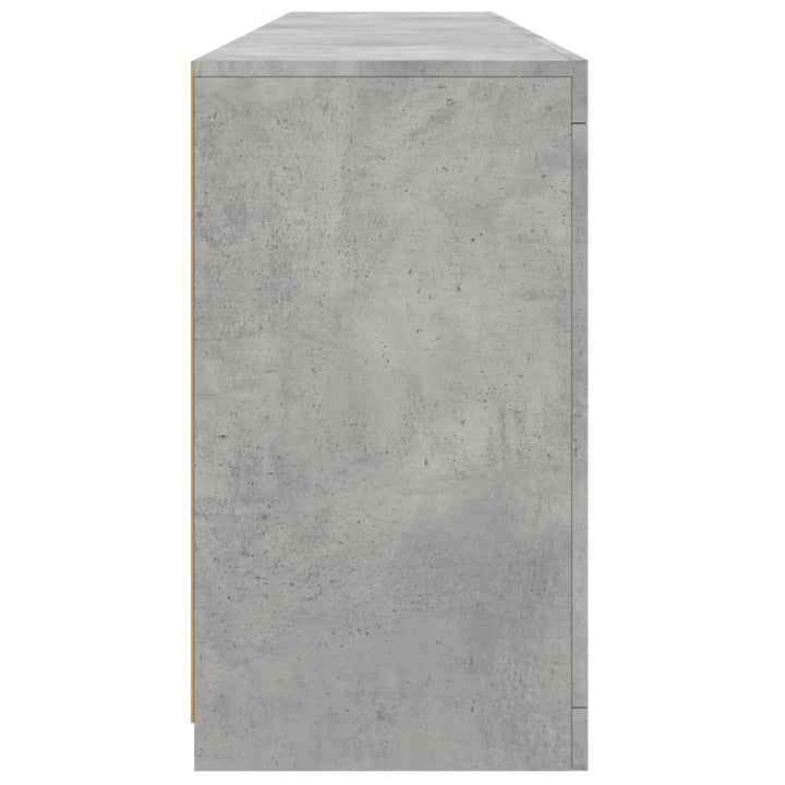 skænk med LED-lys 162x37x67 cm betongrå
