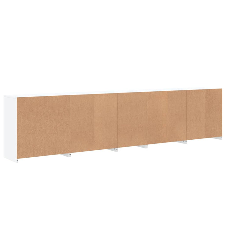 skænk med LED-lys 283x37x67 cm hvid