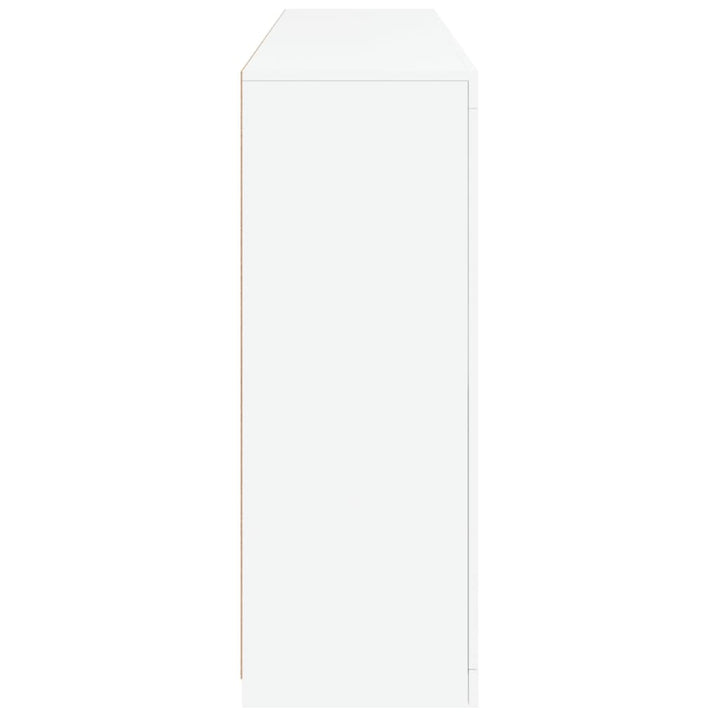 skænk med LED-lys 162x37x100 cm hvid