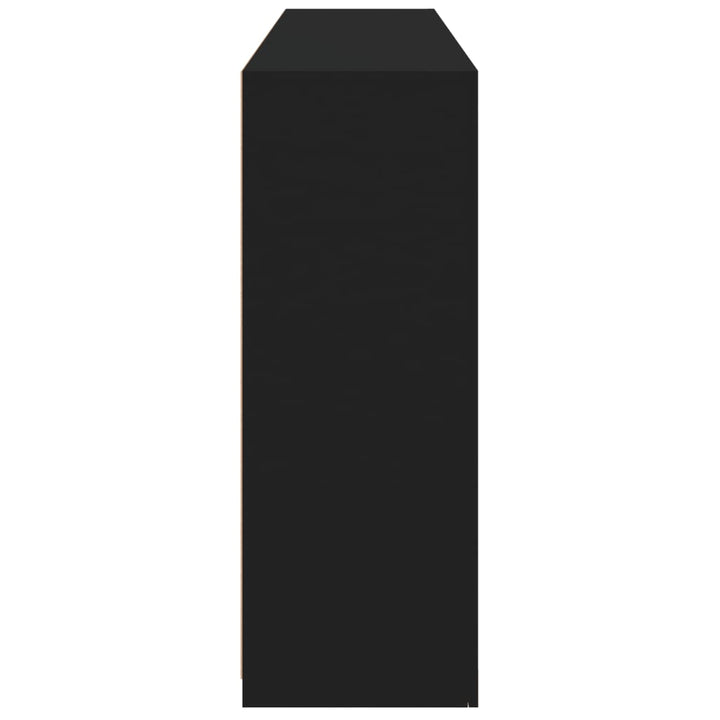 skænk med LED-lys 162x37x100 cm sort