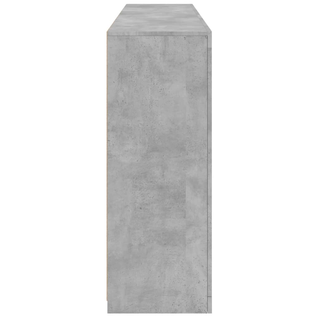 skænk med LED-lys 162x37x100 cm betongrå