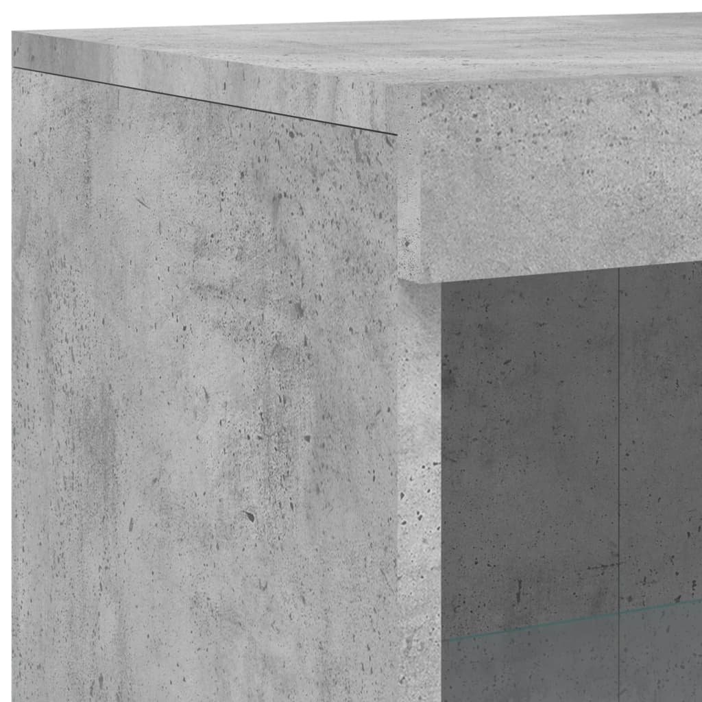 skænk med LED-lys 162x37x100 cm betongrå