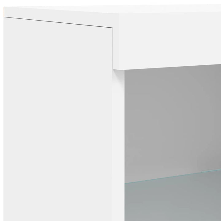 skænk med LED-lys 162x37x100 cm hvid