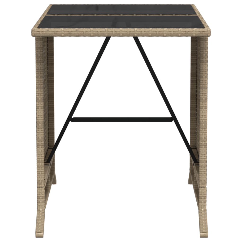 bistrosæt til haven 3 dele med hynder polyrattan beige
