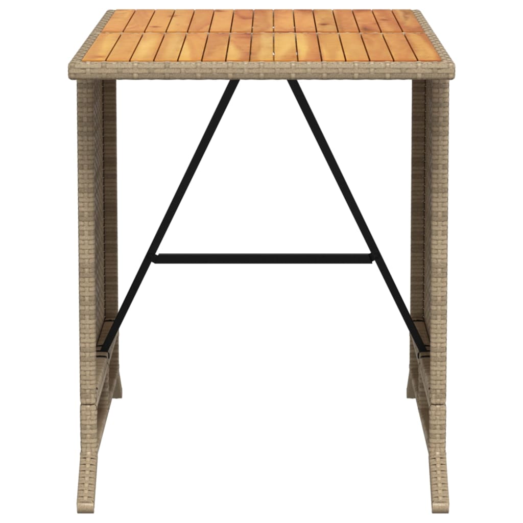 bistrosæt til haven 3 dele med hynder polyrattan beige