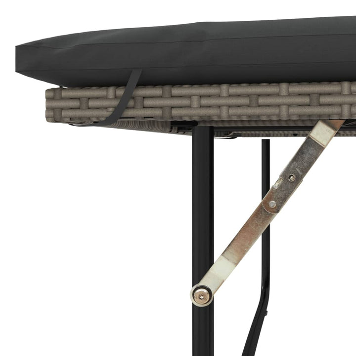 2-personers havesofa med hynder polyrattan grå