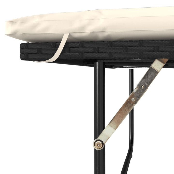 2-personers havesofa med hynder polyrattan og akacietræ sort