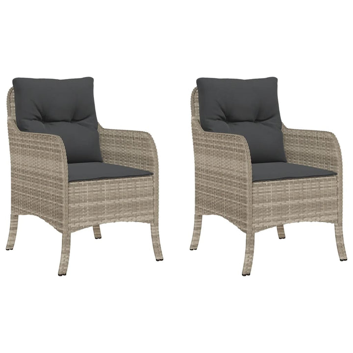 havestole 2 stk. med hynder polyrattan lysegrå