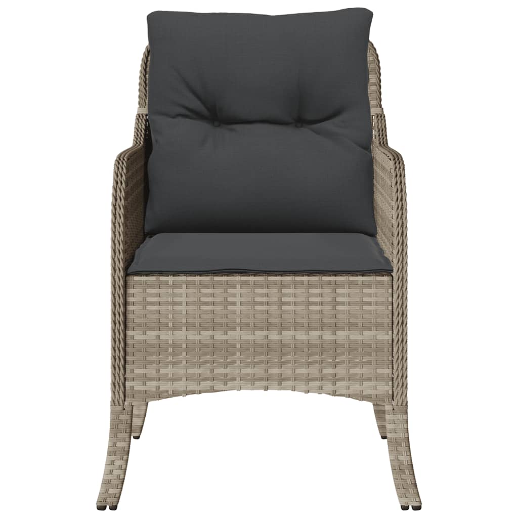 havestole 2 stk. med hynder polyrattan lysegrå