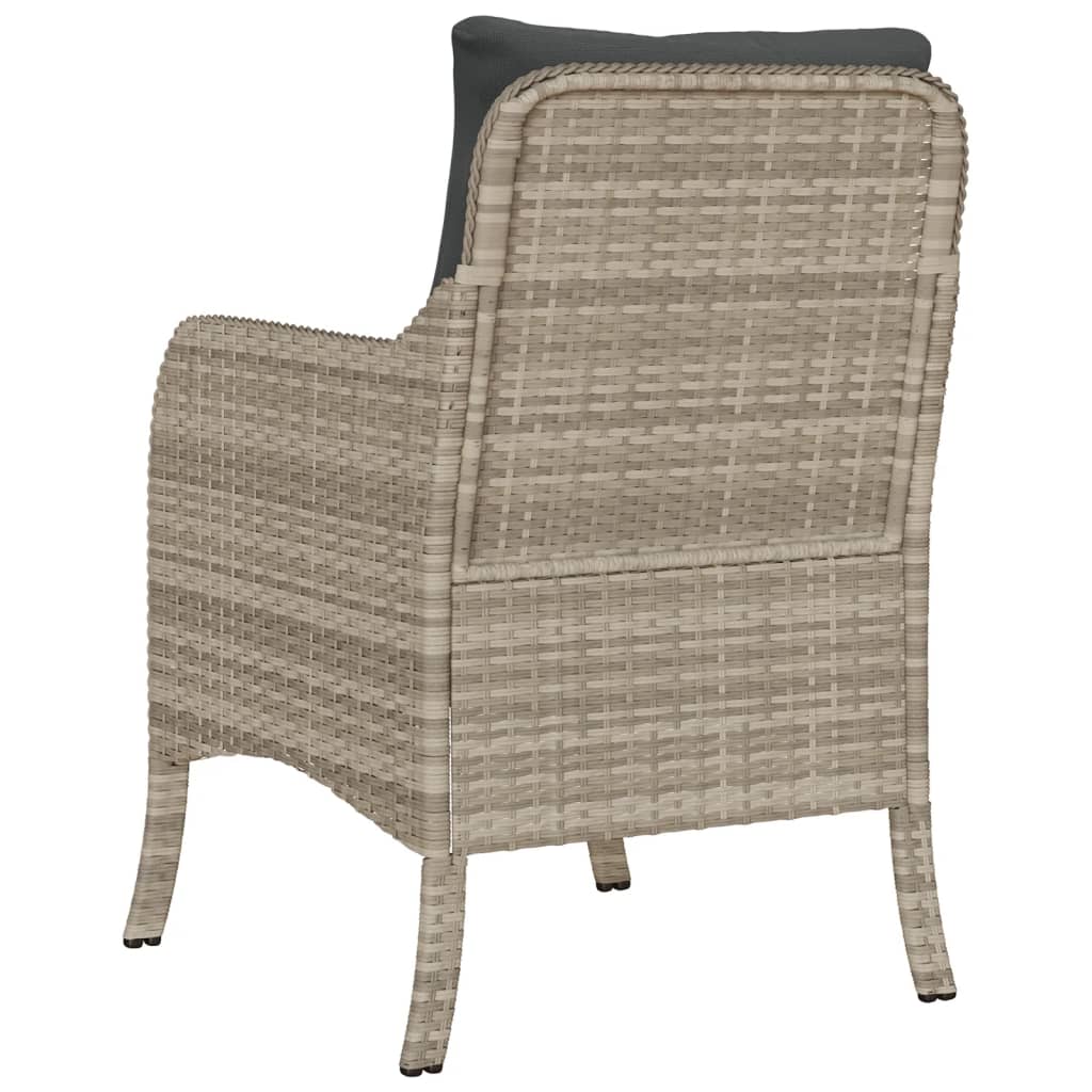 havestole 2 stk. med hynder polyrattan lysegrå