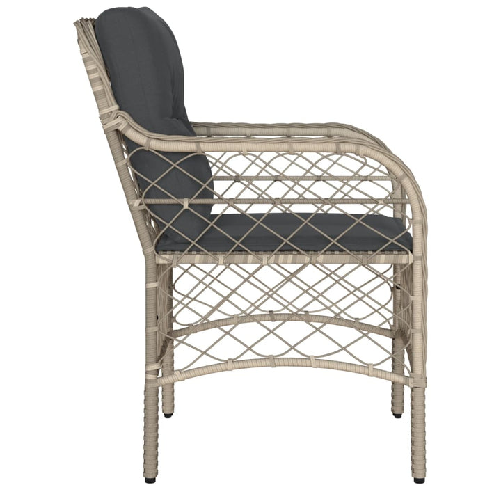 havestole 2 stk. med hynder polyrattan lysegrå