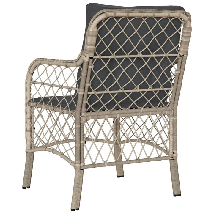 havestole 2 stk. med hynder polyrattan lysegrå