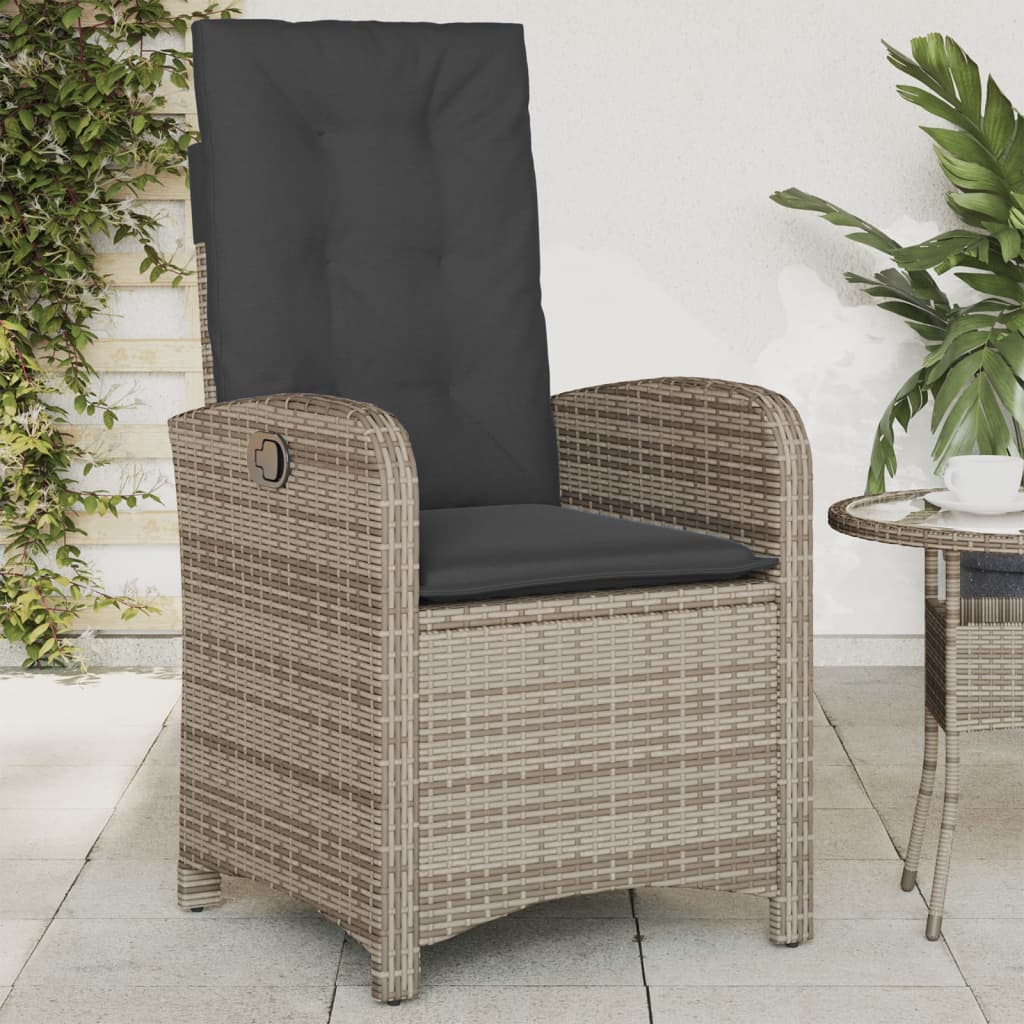 havelænestole 2 stk. med hynder polyrattan grå