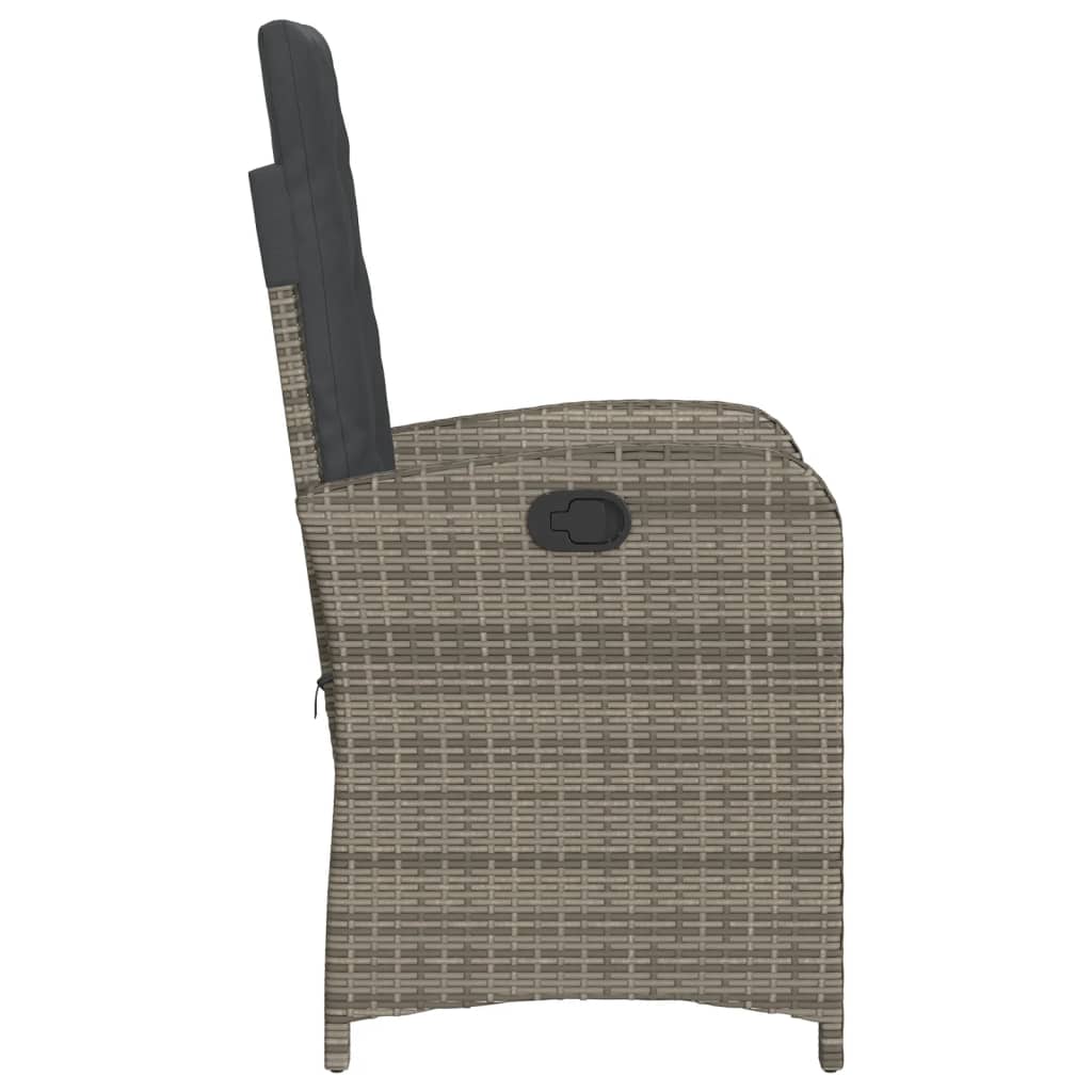 havelænestole 2 stk. med hynder polyrattan grå