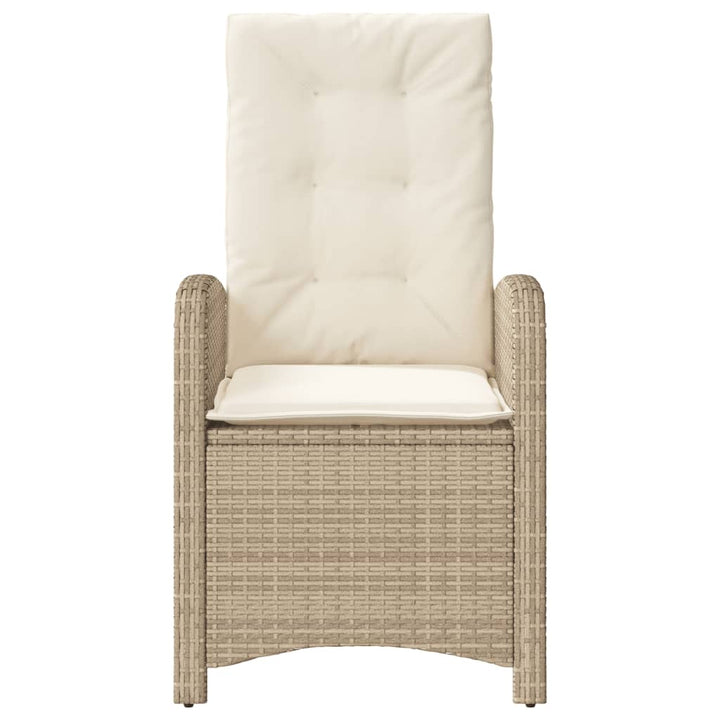 havestole 2 stk. med lænefunktion og hynder polyrattan beige