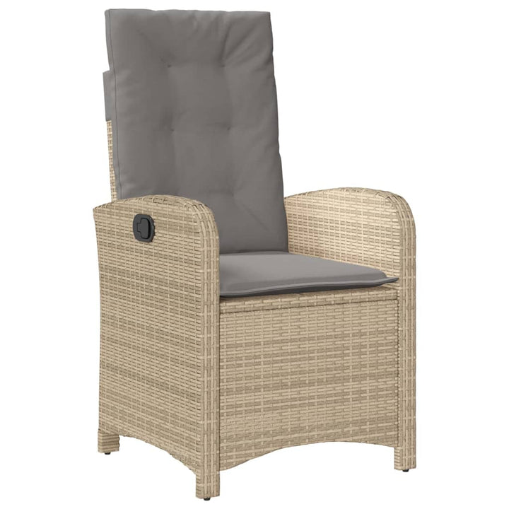 havestole 2 stk. lænefunktion + hynder polyrattan blandet beige