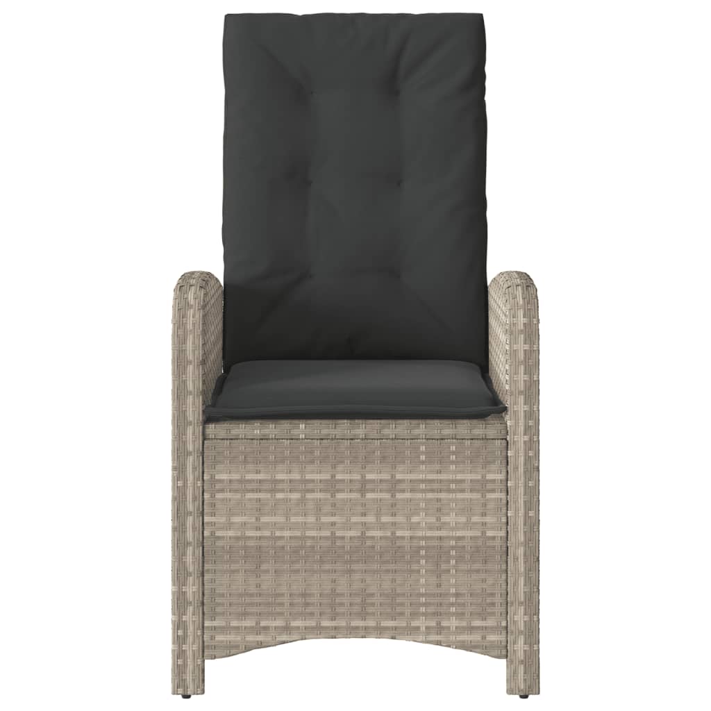 havestole 2 stk. med lænefunktion og hynder polyrattan lysegrå