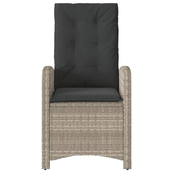 havestole 2 stk. med lænefunktion og hynder polyrattan lysegrå