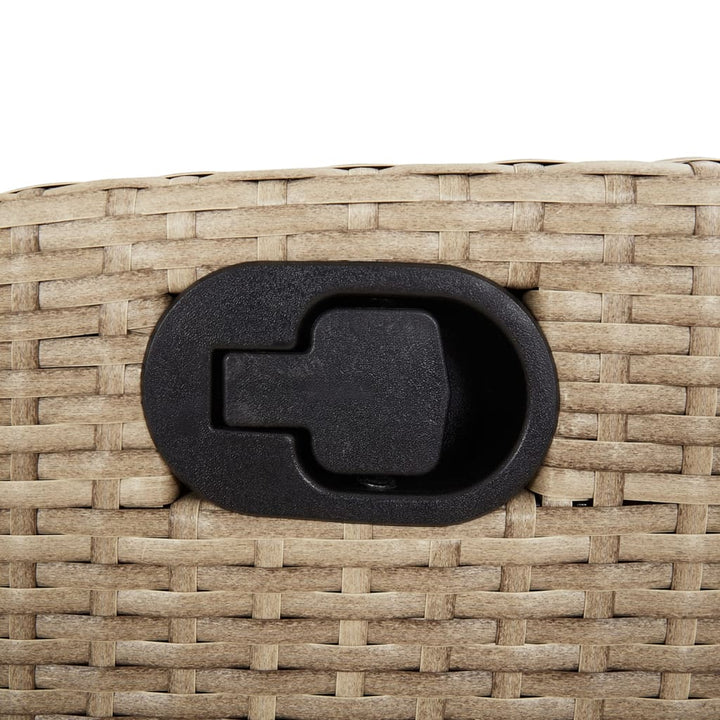 havestole 2 stk. lænefunktion og fodstøtte polyrattan beige
