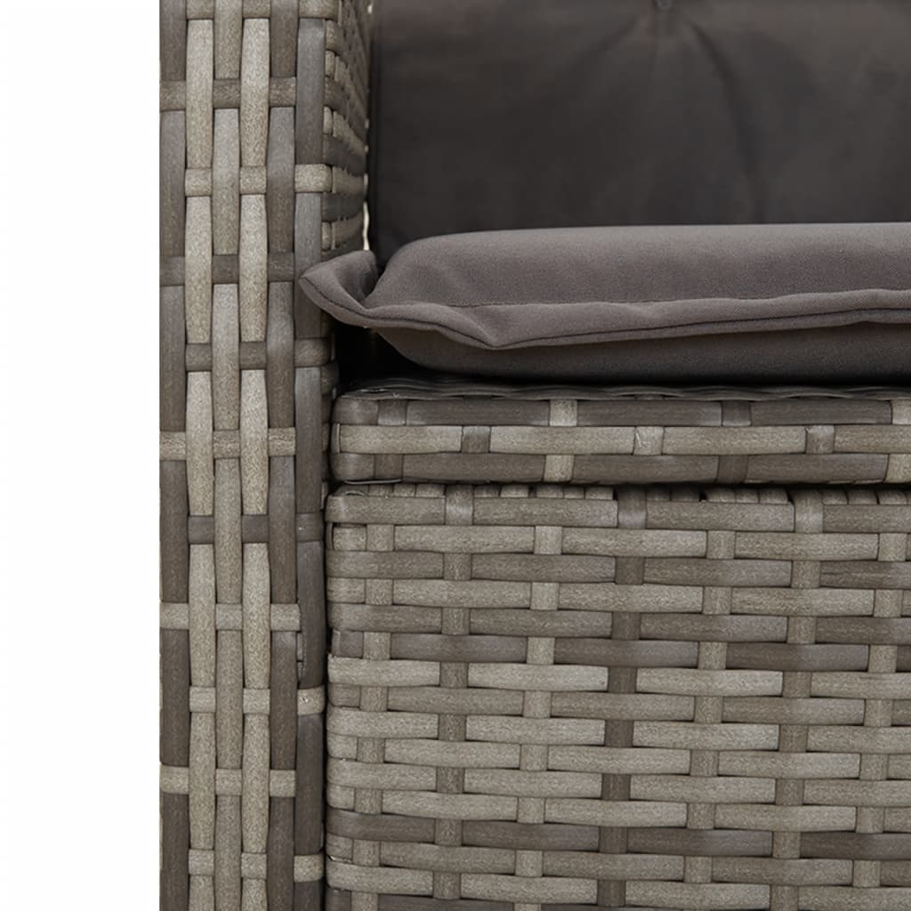 havelænestole 2 stk. med hynder polyrattan grå