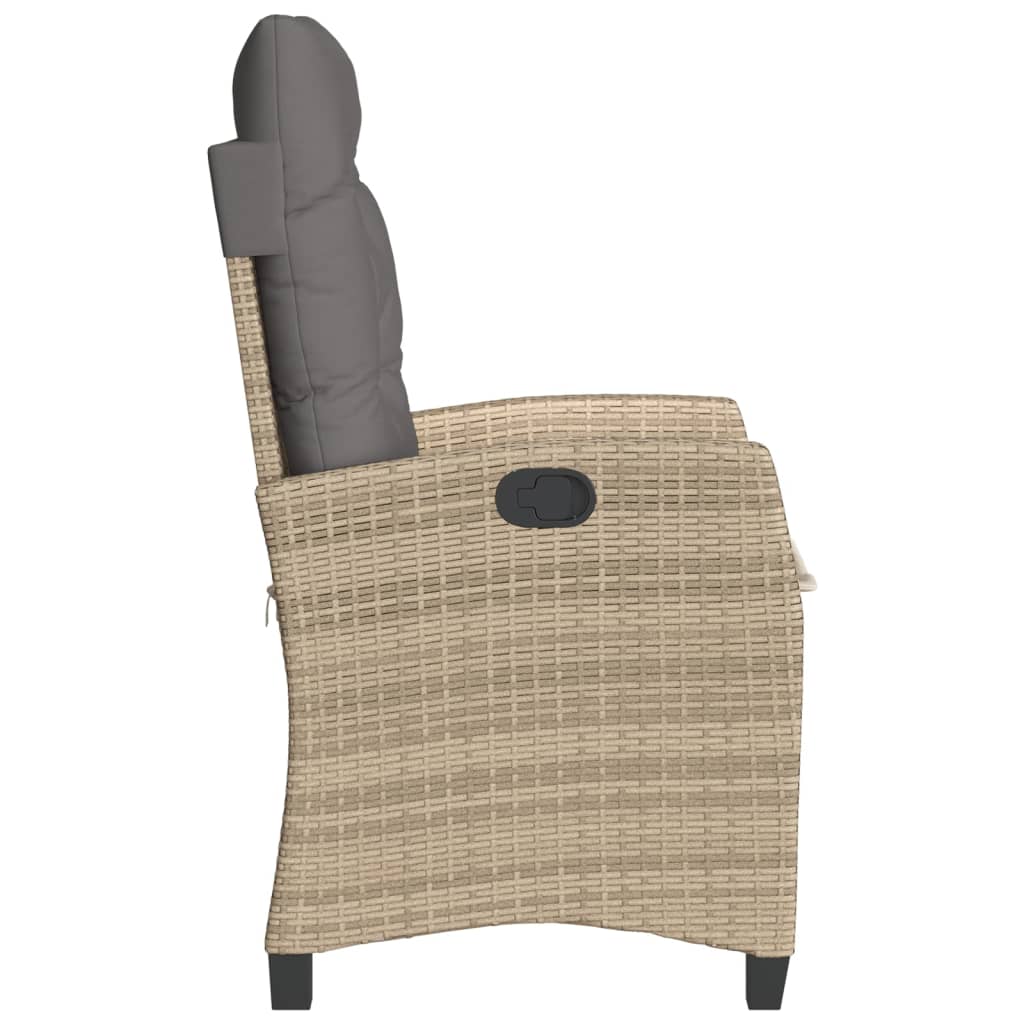 havestole 2 stk. lænefunktion + hynder polyrattan blandet beige