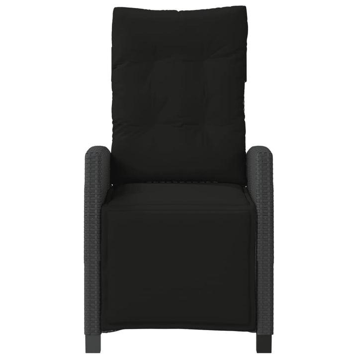 havestole 2 stk. med lænefunktion og fodstøtte polyrattan sort