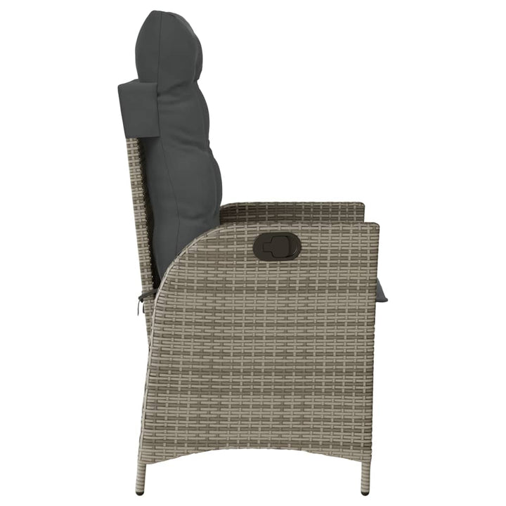 havelænestole 2 stk. med hynder polyrattan grå