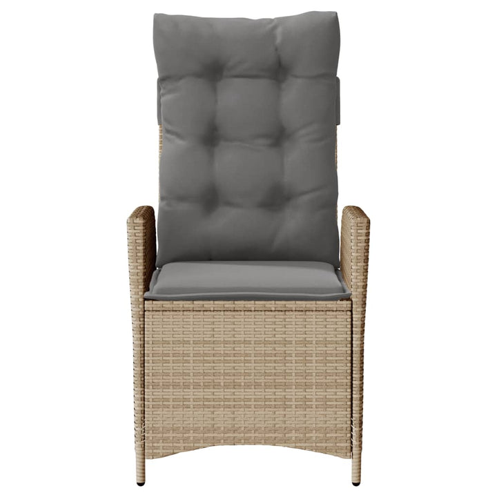 havestole 2 stk. lænefunktion + hynder polyrattan blandet beige
