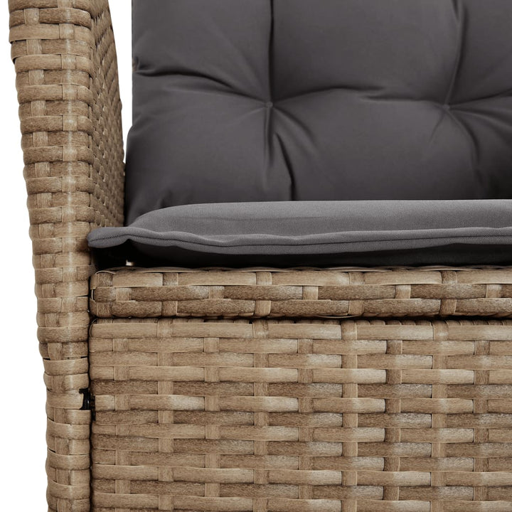havestole 2 stk. lænefunktion + hynder polyrattan blandet beige
