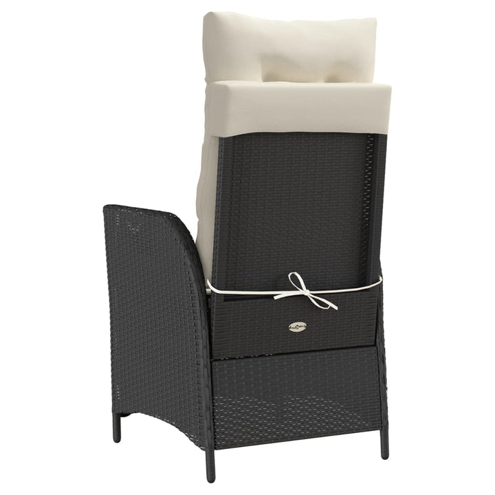 havestole 2 stk. med lænefunktion og fodstøtte polyrattan sort