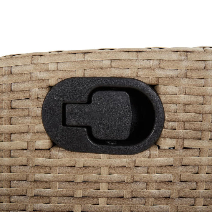 havestole 2 stk. lænefunktion og fodstøtte polyrattan beige
