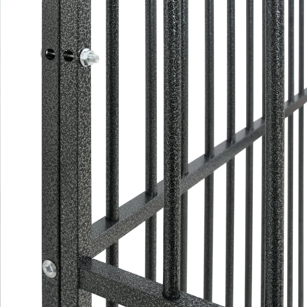 hundegård 20 paneler galvaniseret stål sort
