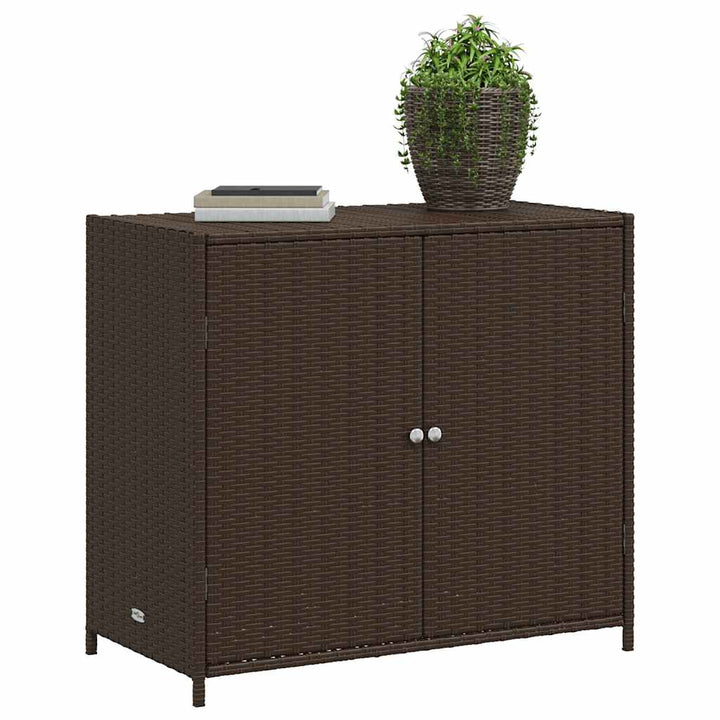 opbevaringsskab til haven 83x45x76 cm polyrattan brun