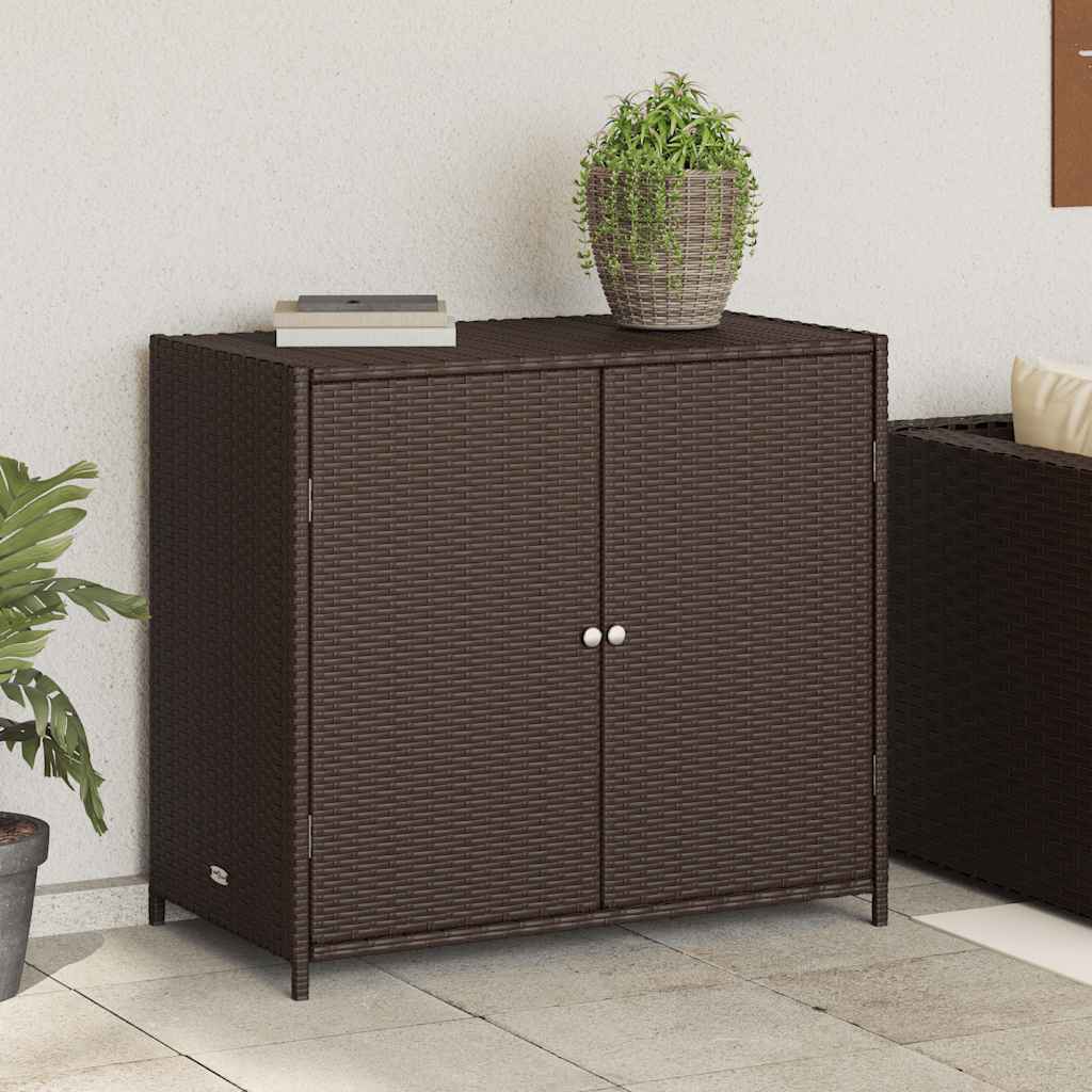 opbevaringsskab til haven 83x45x76 cm polyrattan brun