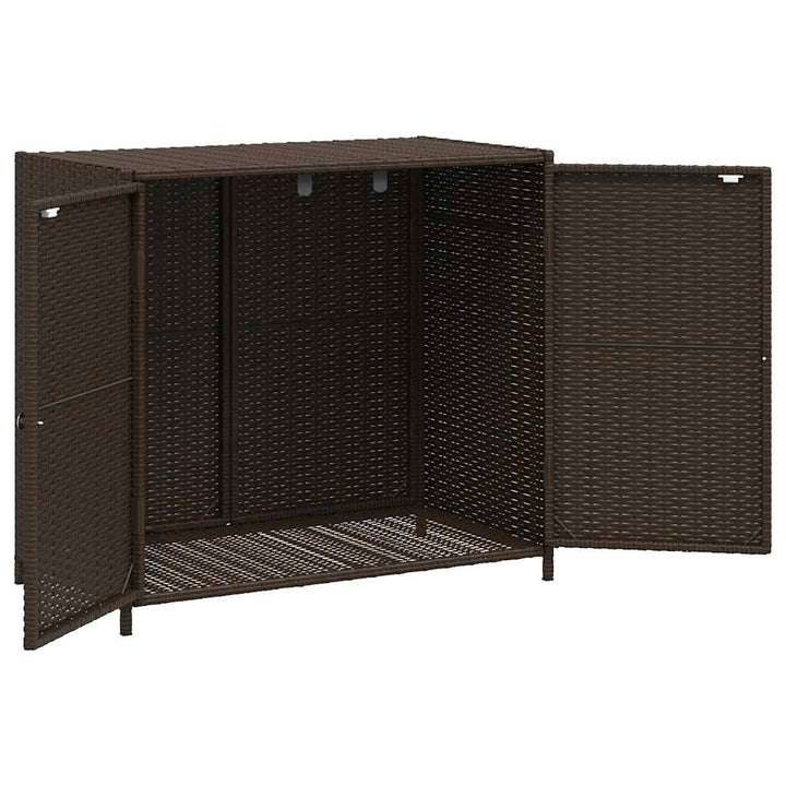 opbevaringsskab til haven 83x45x76 cm polyrattan brun