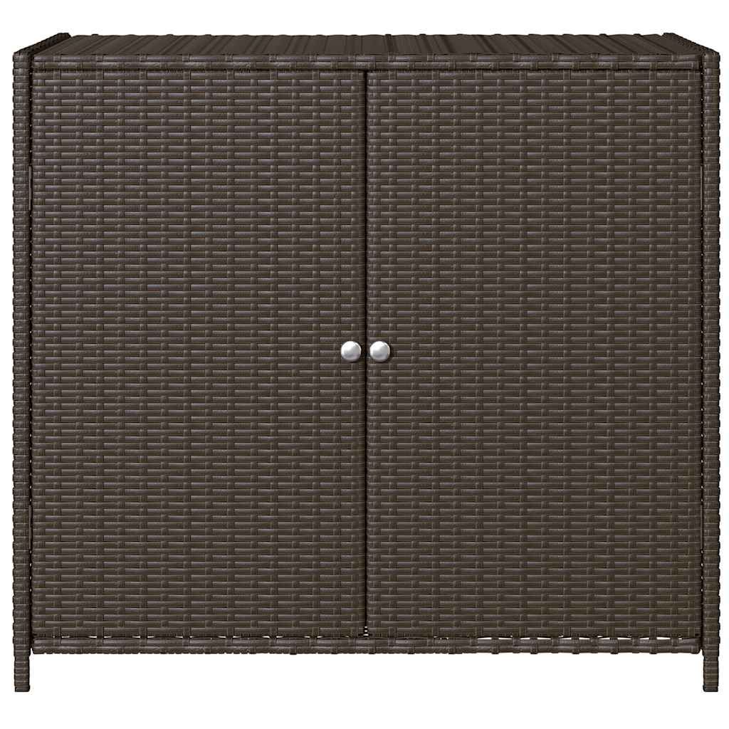 opbevaringsskab til haven 83x45x76 cm polyrattan brun