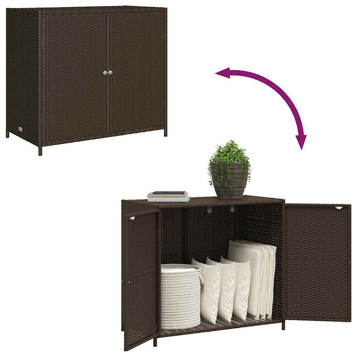 opbevaringsskab til haven 83x45x76 cm polyrattan brun