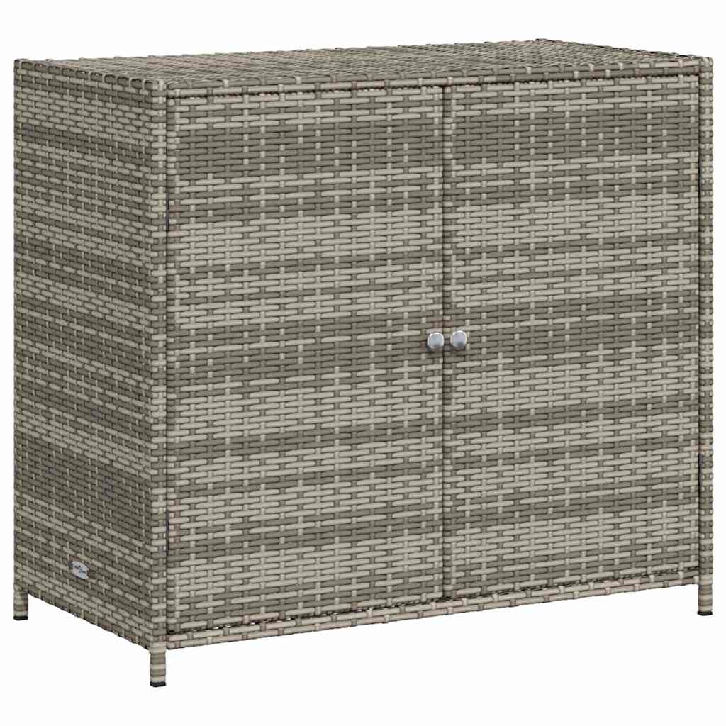 opbevaringsskab til haven 83x45x76 cm polyrattan grå