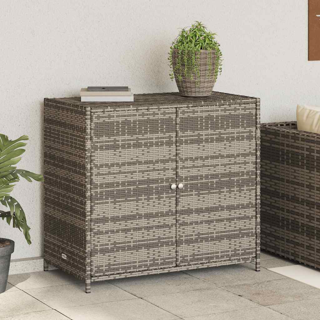 opbevaringsskab til haven 83x45x76 cm polyrattan grå
